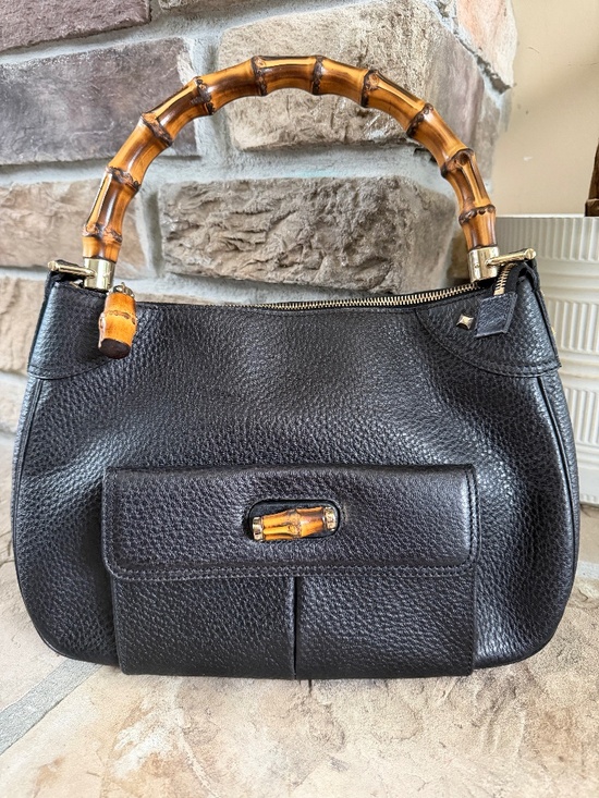 Gucci Handbags - Gucci Bamboo Shoulder Bag - Black